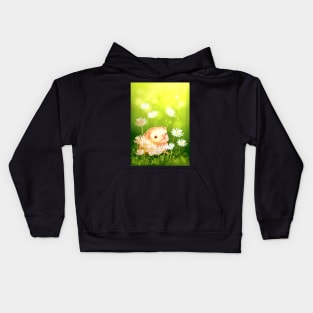 Hedgehog between the flowers. Kids Hoodie